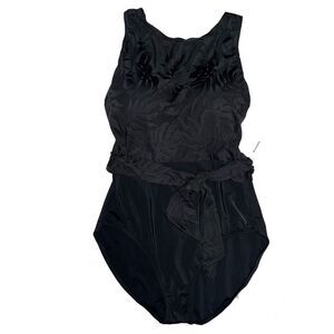 Hermoza Elizabeth One-Piece Black Swimsuit with Side Tie Size 10